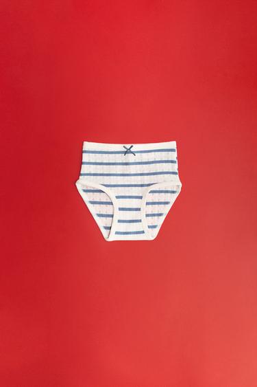 ZARA TIMELESS - THREE-PACK OF POINTELLE STRIPED BRIEFS - Multicoloured by Zara
