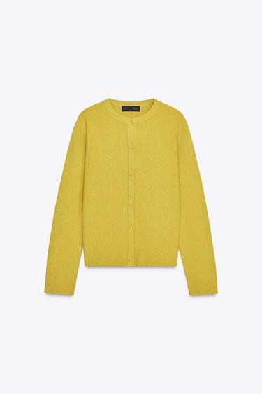 BASIC KNIT CARDIGAN WITH BUTTONS - Light pistachio by Zara