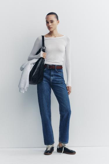 TRF MOM FIT HIGH-WAIST JEANS - Navy blue by Zara - Image 0