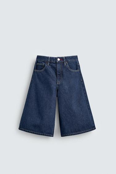 EMBROIDERED DENIM MIDI BERMUDA SHORTS HARRY LAMBERT FOR ZARA X DISNEY - Blue by Zara