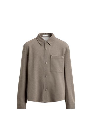 NON-IRON COMFORT OVERSHIRT - Tan marl by Zara