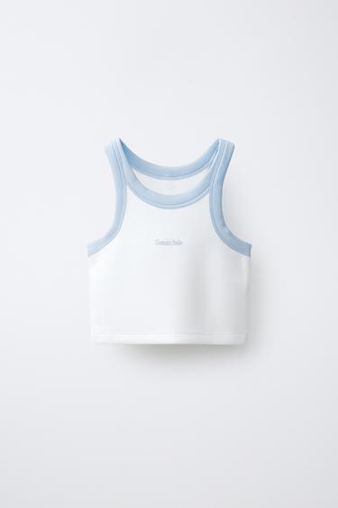 MODAL BLEND CROP TOP - Ecru by Zara