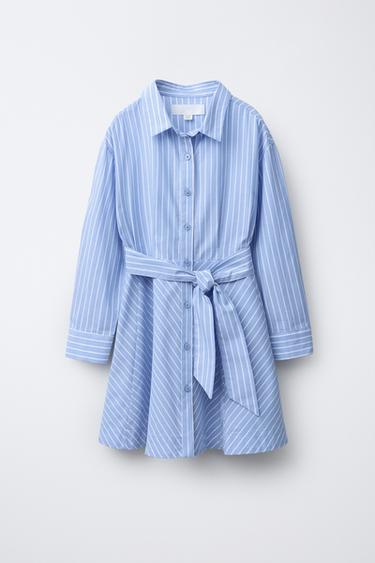 STRIPED SHIRT DRESS - Blue by Zara