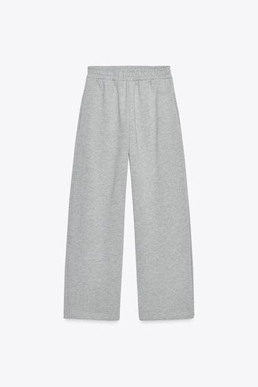 METALLIC THREAD FLEECE TROUSERS - Grey marl by Zara