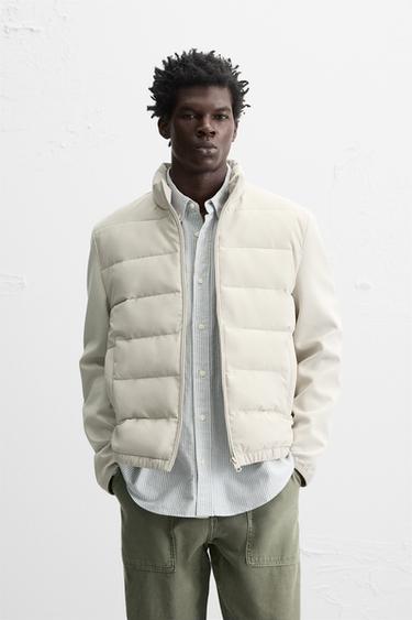 CONTRAST PADDED JACKET - Stone by Zara