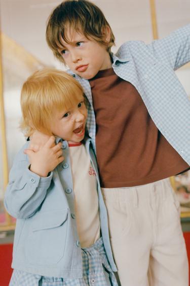 WAFFLE-KNIT OVERSHIRT WITH POCKETS - Blue by Zara