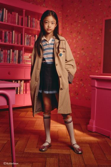 LONG QUILTED TRENCH COAT WITH BUTTERBEAR © EMBROIDERY - Beige by Zara