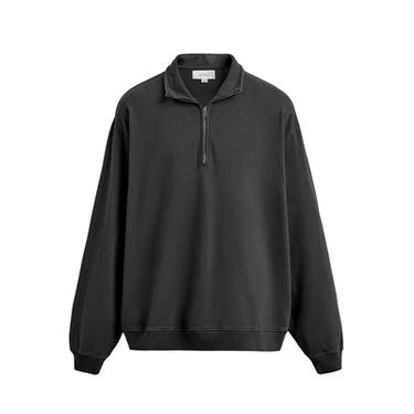 WASHED QUARTER-ZIP SWEATSHIRT - Dark grey by Zara