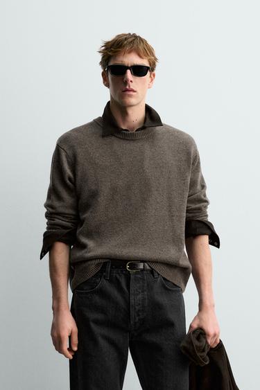 WOOL - CASHMERE JUMPER AARON LEVINE X ZARA - Brown / Taupe by Zara