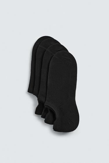 PACK OF 4 NO-SHOW SOCKS - Black by Zara
