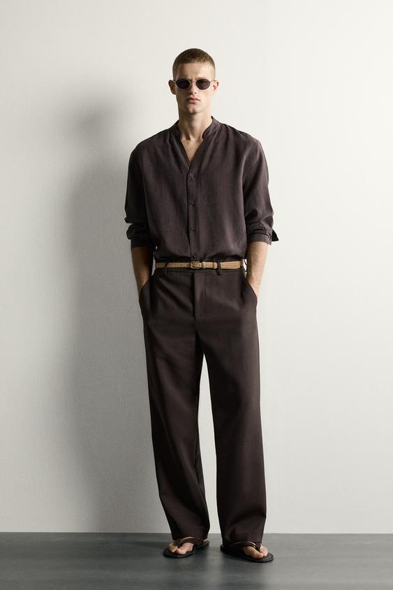 RELAXED FIT FLOWING SHIRT - Brown by Zara - Image 0