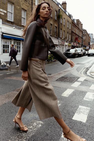 HOUNDSTOOTH LONG BERMUDA SHORTS WITH BELT - Multicoloured by Zara