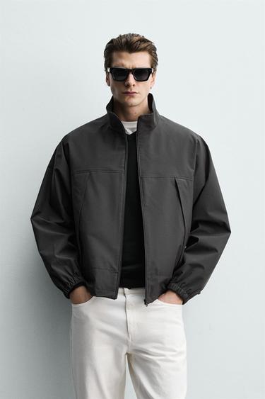 LIGHTWEIGHT WATER-REPELLENT TECHNICAL JACKET - Taupe grey by Zara