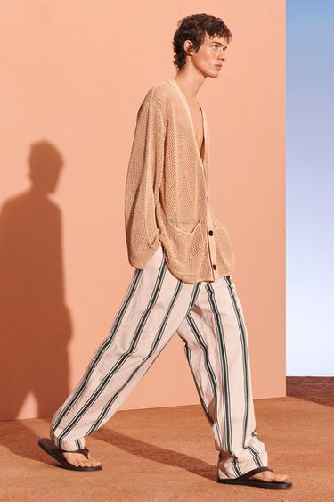 STRPD PNT - Green / Ecru by Zara