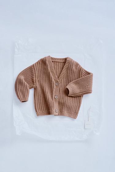 ZARA TIMELESZ  - CHUNKY KNIT CARDIGAN - Clay by Zara