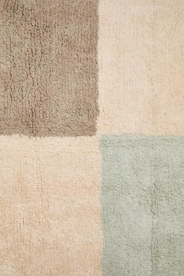 CHILDREN'S PATCHWORK COTTON RUG - Light beige by Zara
