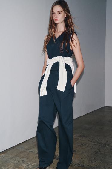 DOUBLE-BREASTED WAISTCOAT ZW COLLECTION - Navy blue by Zara