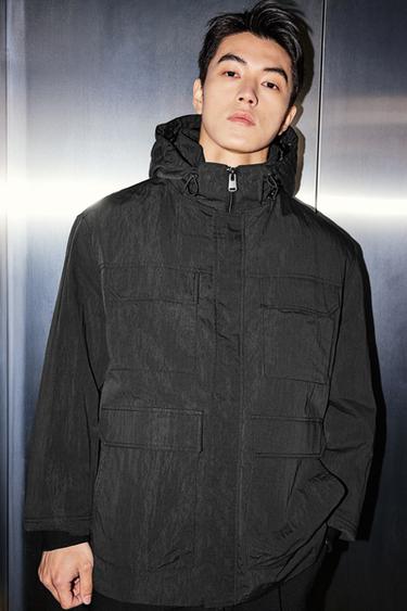 TECHNICAL PARKA WITH POCKETS - Charcoal by Zara