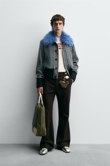 CONTRAST CHECK BOMBER JACKET HARRY LAMBERT FOR ZARA X DISNEY - Brown-Blue by Zara - Image 0