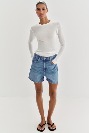 Z1975 MOM FIT SHORTS - Mid-blue by Zara