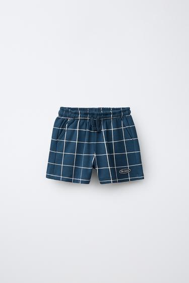 CHECK PRINT BERMUDA SHORTS - Blue by Zara