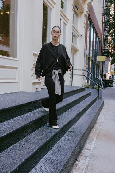 INTERLOCK BOMBER JACKET - Black by Zara