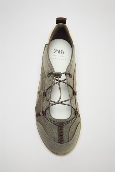 ELASTICATED SPORTY BALLERINAS - Green by Zara