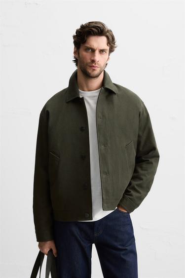 TWILL TEXTURED JACKET - Khaki by Zara