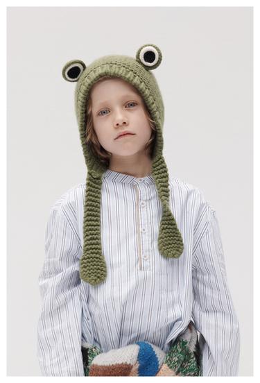 LIMITED EDITION FROG WOOL HAT - Green by Zara