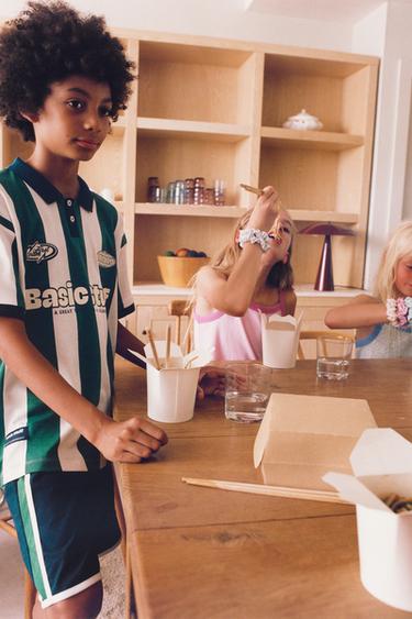 6-14 YEARS/ FOOTBALL PRINT PYJAMAS - Ecru / Green by Zara