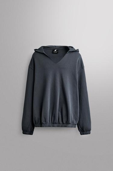 COTTON HOODIE - Navy blue by Zara