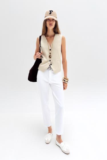 LINEN BLEND TAILORED WAISTCOAT - Light beige by Zara