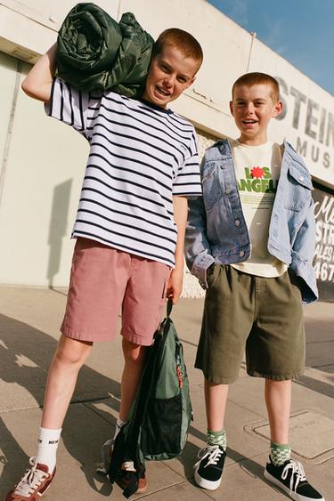 HEAVYWEIGHT STRIPED LABEL T-SHIRT - striped by Zara