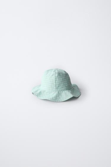 GINGHAM CHECK HAT - Sea green by Zara - Image 0