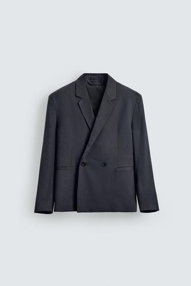 DOUBLE-BREASTED SUIT BLAZER - Anthracite grey by Zara