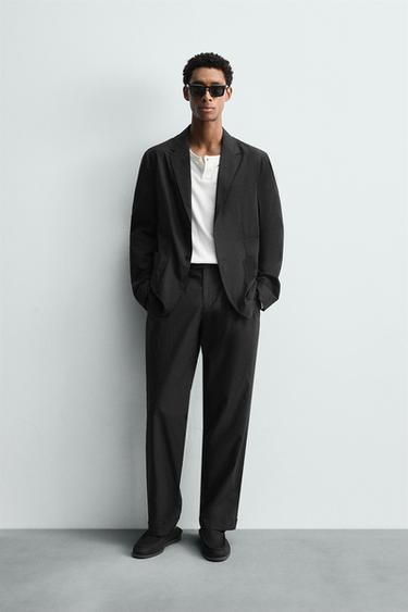 POPLIN SUIT BLAZER - Charcoal by Zara - Image 0