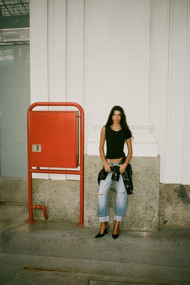ASYMMETRIC TOP WITH GATHERS - Black by Zara - Image 0