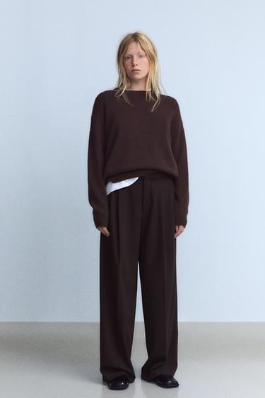 DOUBLE PLEAT TROUSERS - Chocolate brown by Zara - Image 0