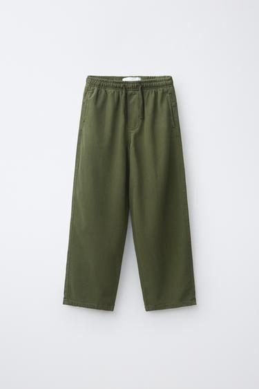 TWILL JOGGING TROUSERS - mid khaki by Zara