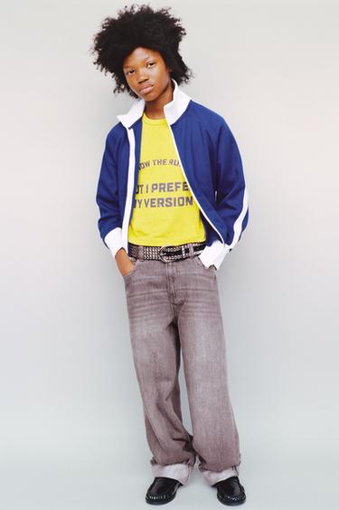 CONTRAST ZIP SWEATSHIRT - Bluish by Zara
