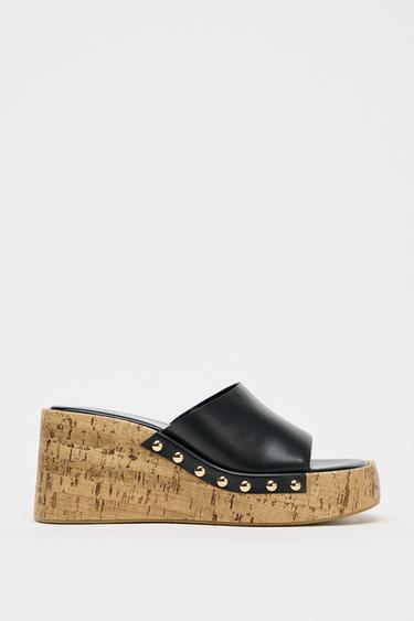 STUDDED WEDGES - Black by Zara