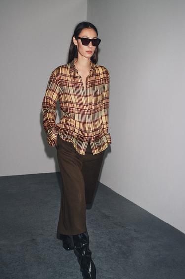 LINEN-BLEND LONG BERMUDA SHORTS ZW COLLECTION - Chocolate by Zara - Image 0