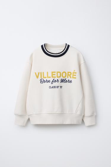 PRINTED SLOGAN SWEATSHIRT - Ecru by Zara