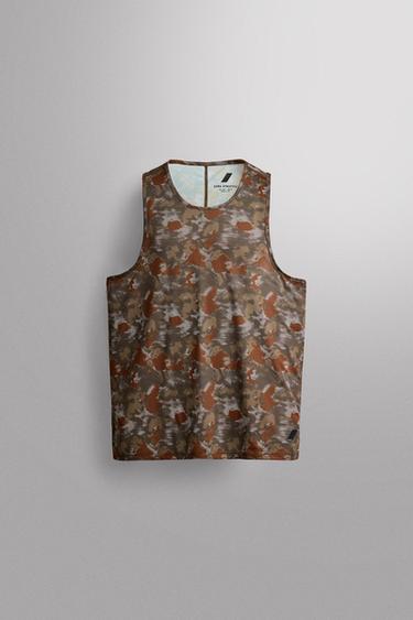 ABSTRACT PRINT RUNNING TANK - Brown by Zara