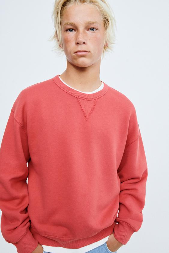 STORIESZ - PLAIN RIBBED SWEATSHIRT - Bright red by Zara - Image 0