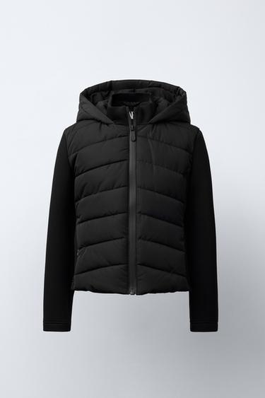 NEOPRENE-EFFECT SLEEVE PADDED JACKET - Black by Zara - Image 0