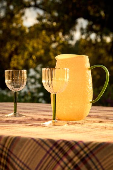 BOROSILICATE JUG WITH CONTRAST HANDLE - Yellow by Zara