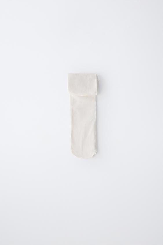 PLAIN MICROFIBRE TIGHTS - White by Zara - Image 0