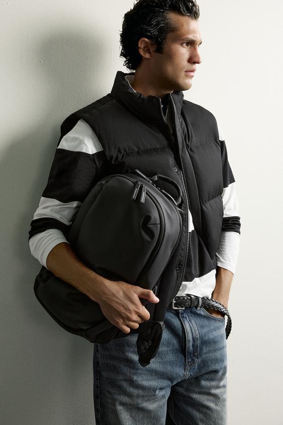 RUBBERISED BACKPACK - Black by Zara - Image 0
