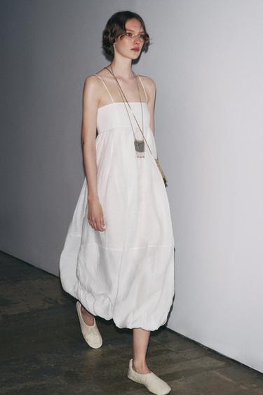 ZW COLLECTION LIMITED EDITION LONG STRAPPY DRESS - Oyster-white by Zara